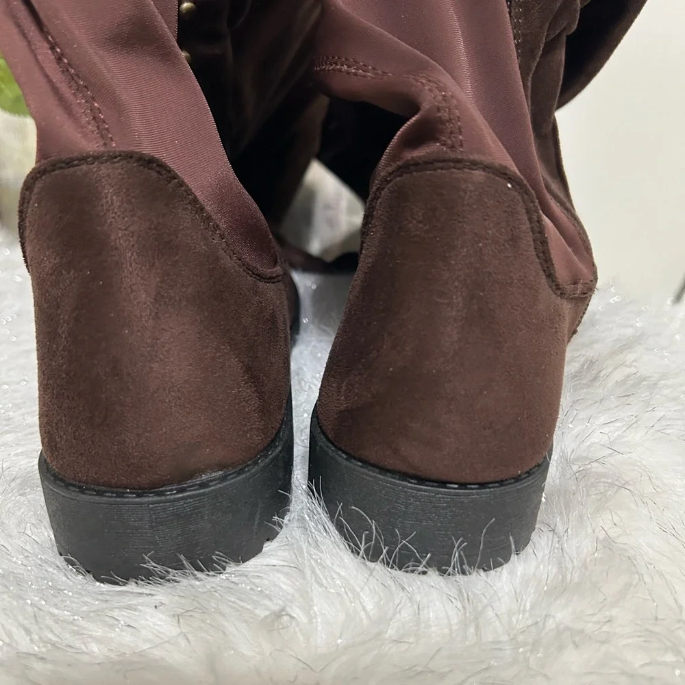 NEW Olivia Miller Suede Tall Women's Boots- Brown, Size 11